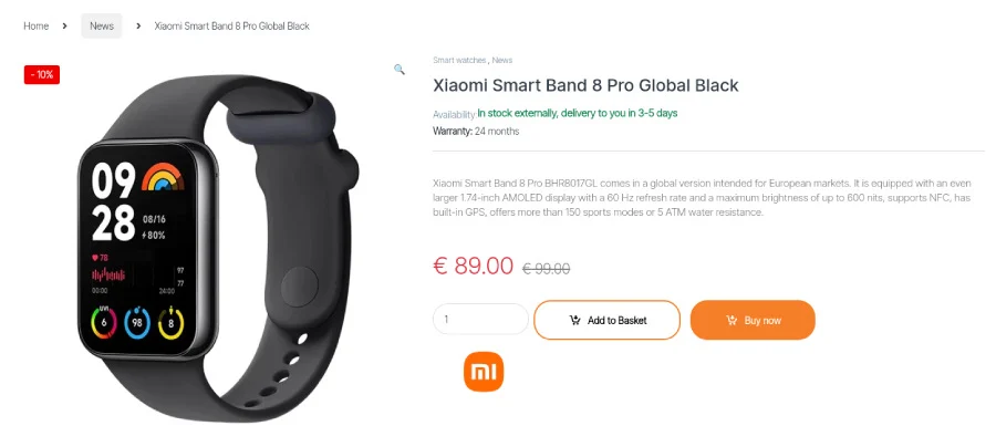 Xiaomi Smart Band 8 Pro: European Availability
