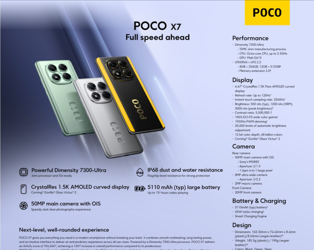 Explore the latest technology innovations that Xiaomi brings with the POCO X7 series, where powerful performance meets affordability.