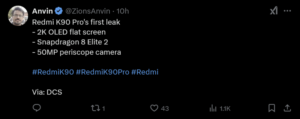 Anticipation for the Redmi K90 Pro