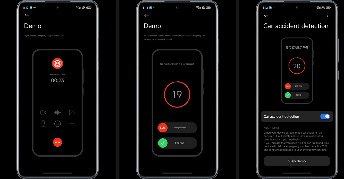 Xiaomi car crash detection
