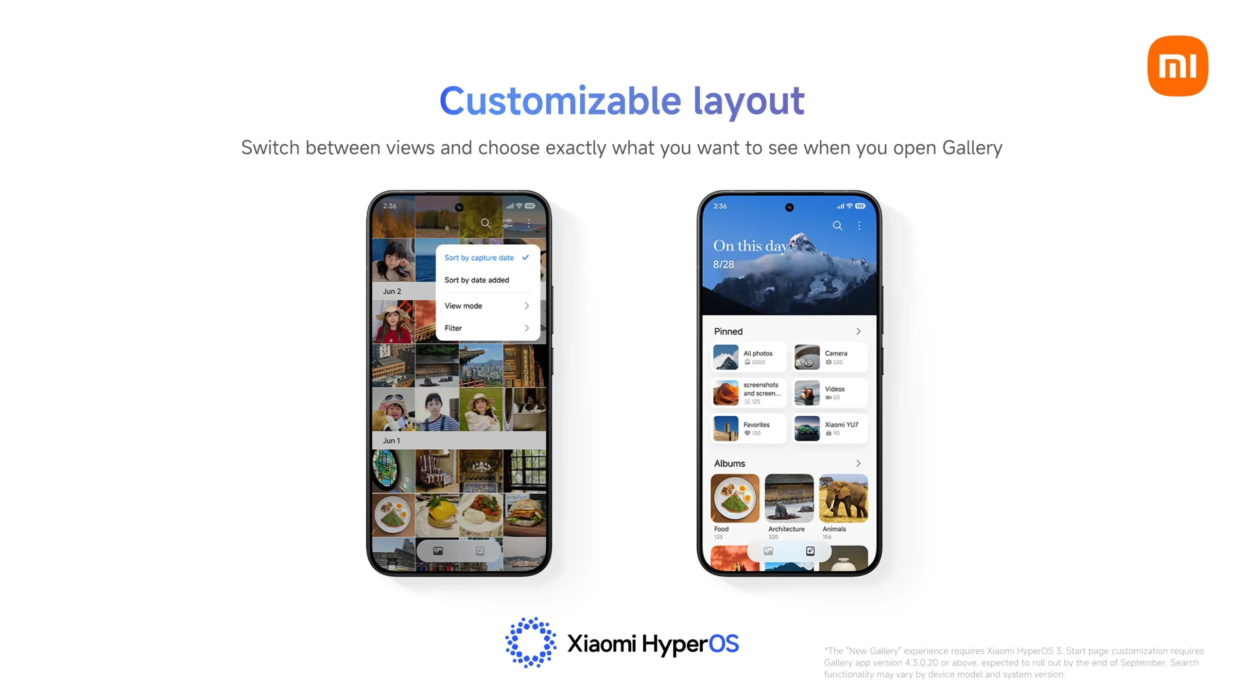 Xiaomi HyperOS 3 gallery customization