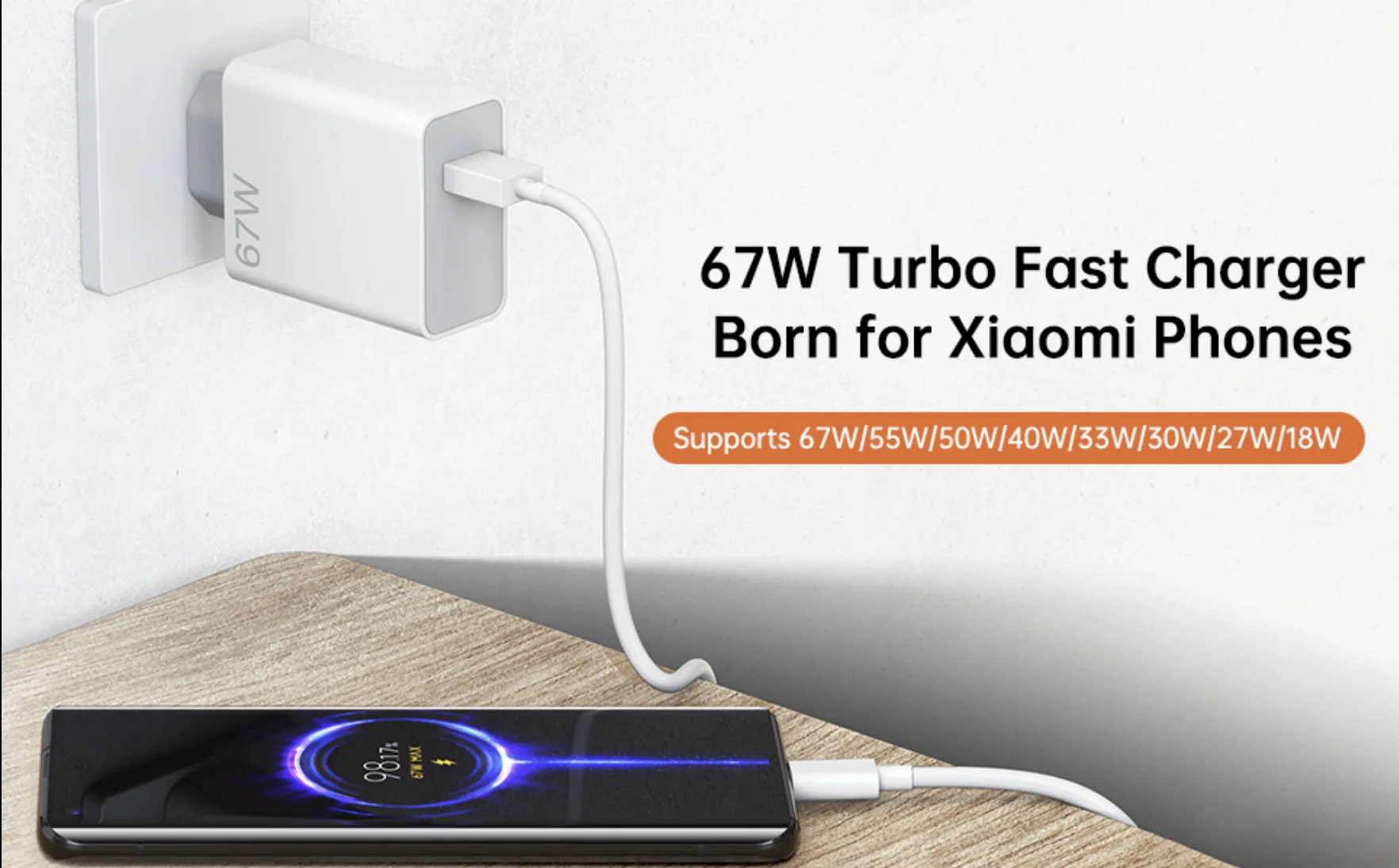 Xiaomi Phone Charger - in its blue color